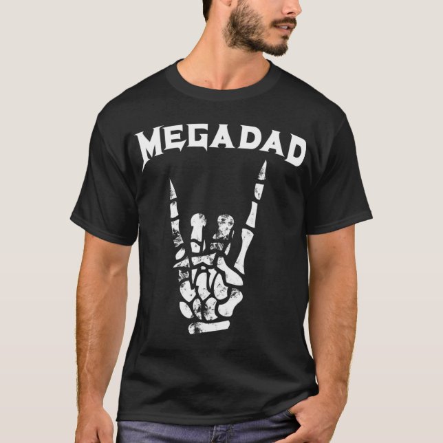 Megadad Rock Heavy Metal Guitar Dad T-Shirt (Front)