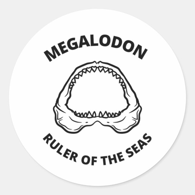 Megalodon Classic Round Sticker (Front)