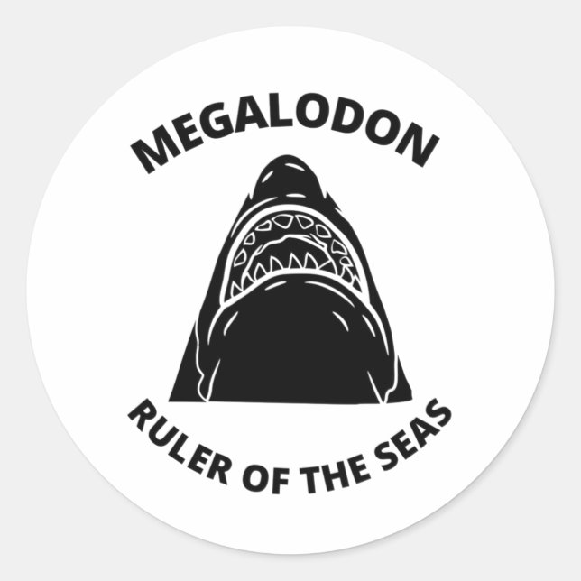 Megalodon Classic Round Sticker (Front)
