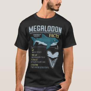 Megalodon Facts Meg Prehistoric Shark Tooth Fossil T-Shirt