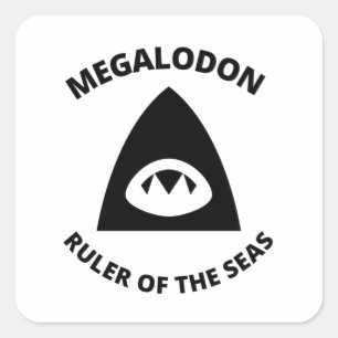 Megalodon square sticker