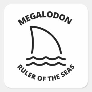 Megalodon square sticker