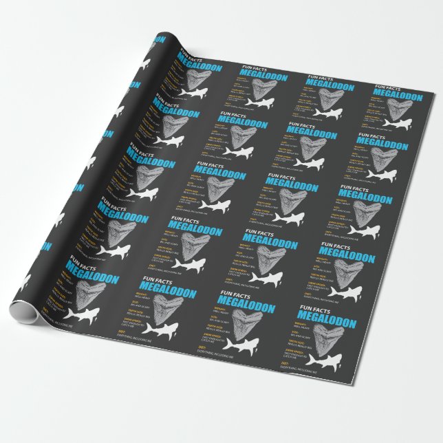 Megalodon tshirt great gift for shark enthusiasts wrapping paper (Unrolled)