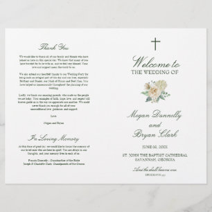 Megan Christian Cross Wedding Ceremony Program