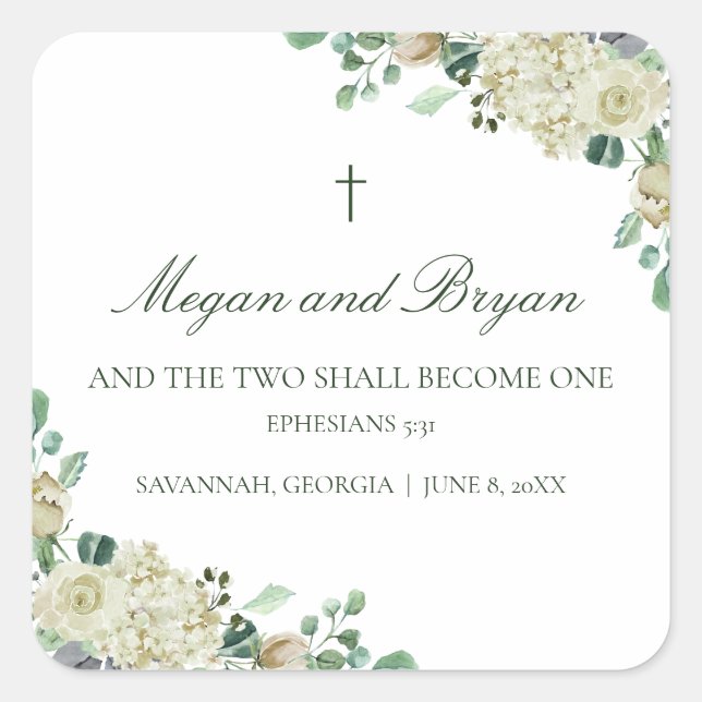Megan Elegant Christian Wedding Envelope Seals (Front)