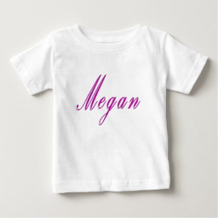 'Megan" Elegant Pink Girls Name, Baby T-Shirt