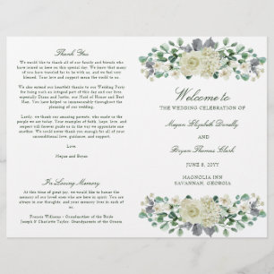 Megan Greenery Folded Wedding Ceremony Program