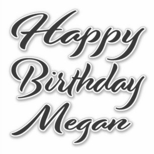 Megan name first name black Sticker birthday