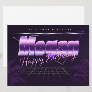 Megan Name First name pura retro card Birthday