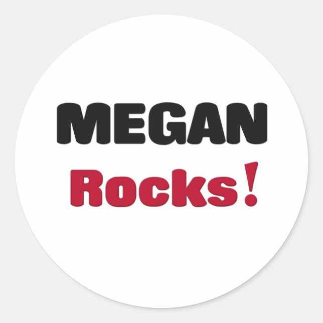 Megan Rocks Classic Round Sticker (Front)