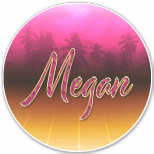 Megan Vorname Name golden pink Aufkleber Sticker