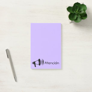 Megaphone Attention/Atencion Post-it Notes