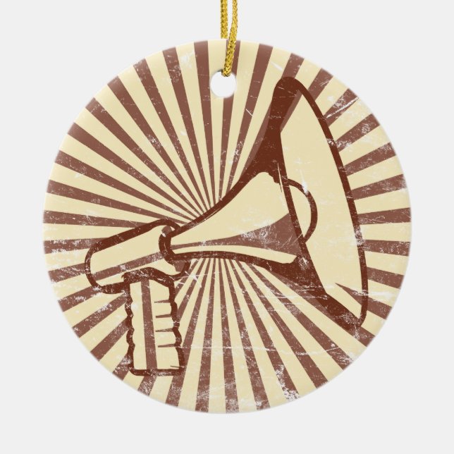 Megaphone Ceramic Tree Decoration (Front)