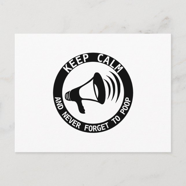 Megaphone: Keep Calm And Never Forget Postcard (Front)