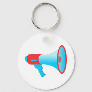 Megaphone Red and Blue Key Ring