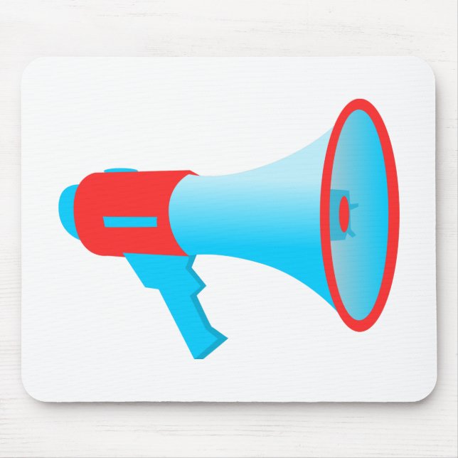 Megaphone Red and Blue Mouse Pad (Front)