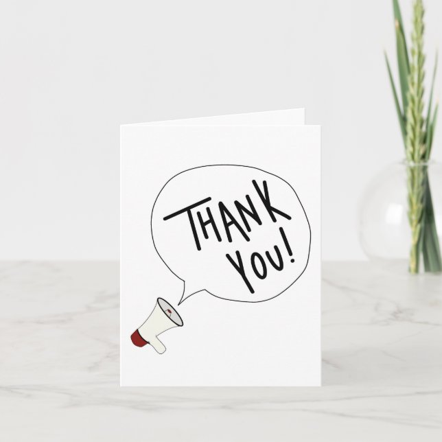 Megaphone Thank You Card (Front)