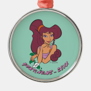 Megara Goddess at Heart Metal Ornament
