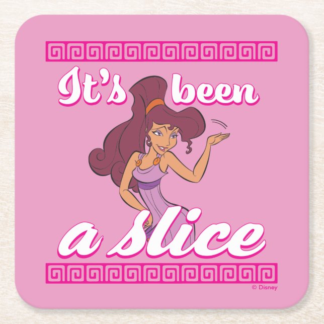 Megara - It's Been a Slice Square Paper Coaster (Front)