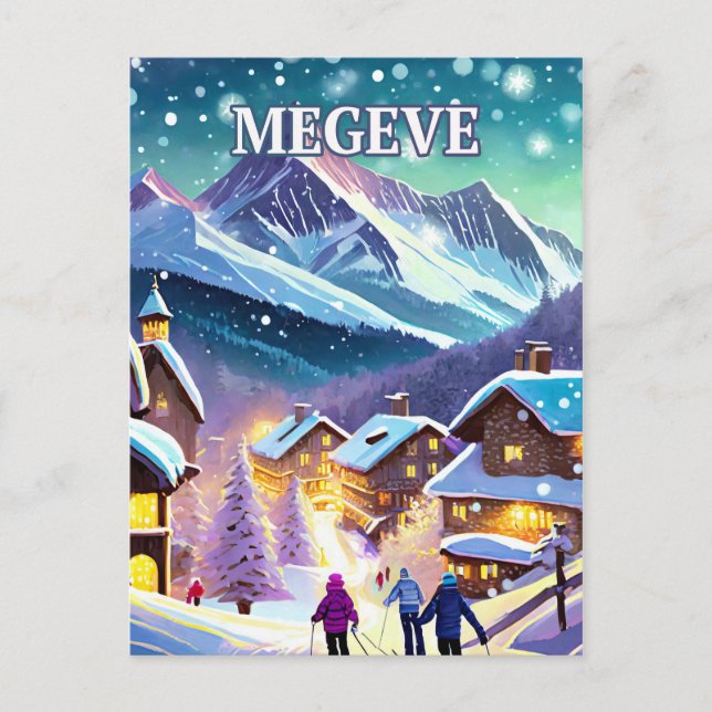 Megève: Alpine Elegance and Winter Prestige Postcard (Front)
