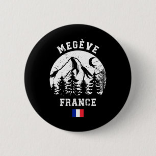 Megève France Alps Ski Resort Alpine Skiing French 6 Cm Round Badge
