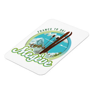 Megève france ski logo magnet