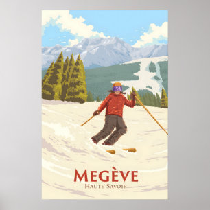 Megeve Ski Resort Travel Poster