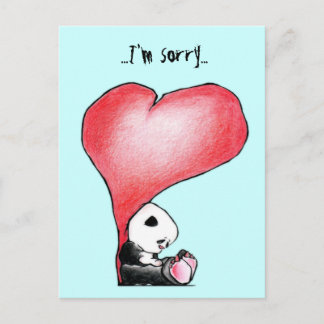 Megg: A cute panda - heart, I'm sorry, postcard