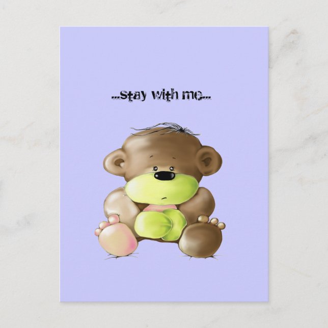 Megg: A cute teddy bear - sad, postcard (Front)