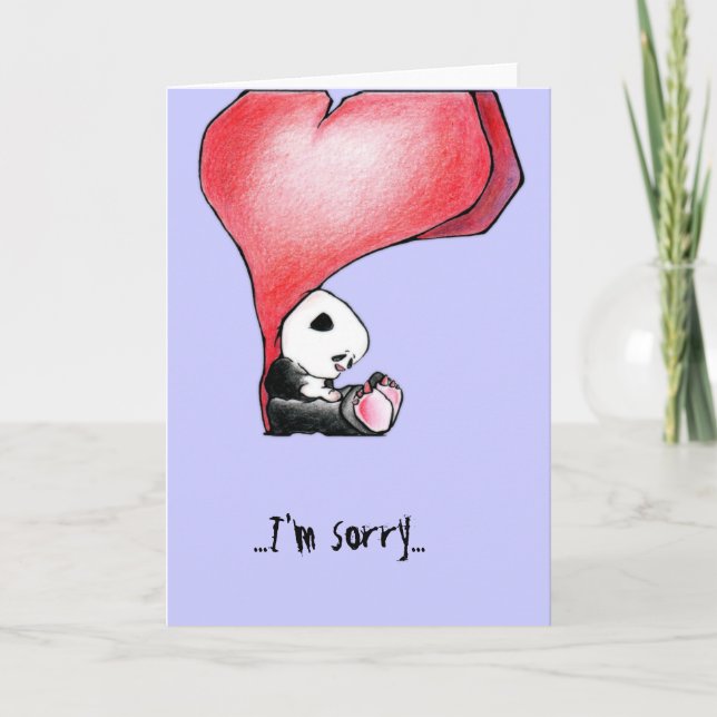 Megg: The cute panda — heart, I'm sorry, card (Front)