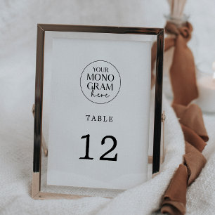 MEGHAN Monogram Black White Wedding Table Numbers