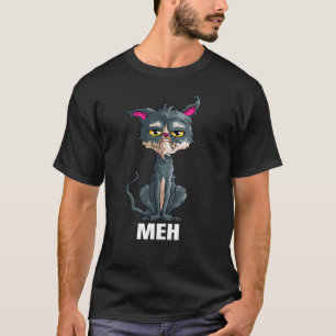 Meh Cat Angry Grey Cat Bored Cat Kitten Cat T-Shirt