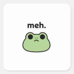 Meh Frog Sticker Cute Bored Frog Meme Minimalist K