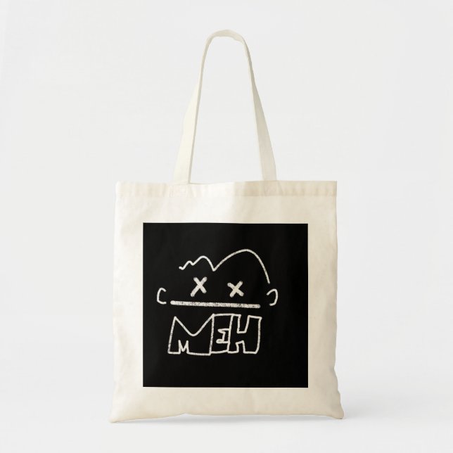 meh funny face emoji tote bag (Front)