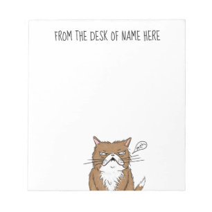 Meh Funny Grumpy Cat Drawing Notepad