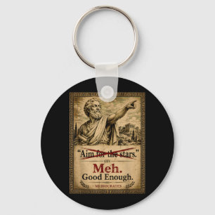 Meh Good Enough Mediocrates Funny Demotivational Key Ring