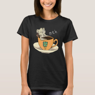 Meh   Sarcastic Coffee Cat T-Shirt