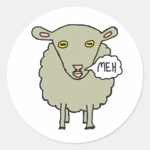 Meh Sheep Classic Round Sticker