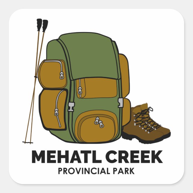 Mehatl Creek Provincial Park Backpack Square Sticker (Front)