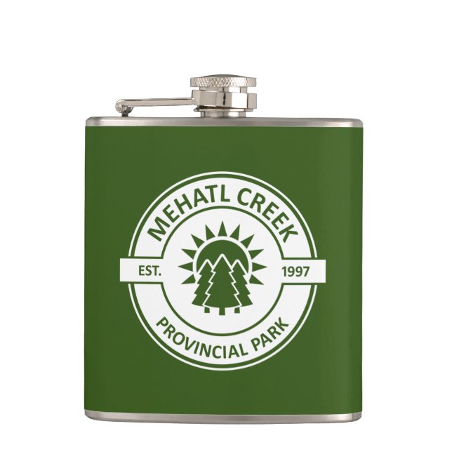 Mehatl Creek Provincial Park Sun Trees Hip Flask (Front)