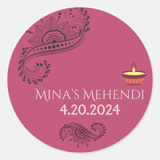 Mehendi customised stickers (Front)