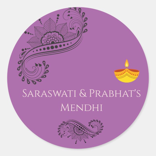 Mehendi customised stickers (Front)
