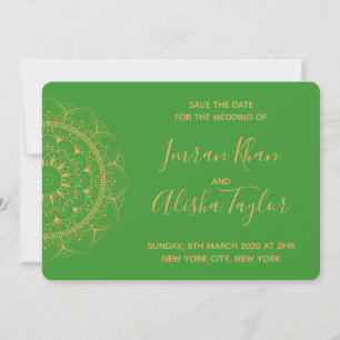 Mehendi Indian Wedding Save the date hamsa Henna