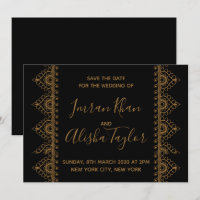Mehendi Indian Wedding Save the date Invitation