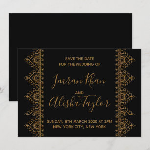 Mehendi Indian Wedding Save the date Invitation