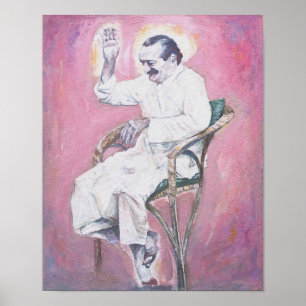 Meher Baba laughing-- Poster