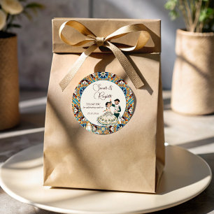 Mehndi and sangeet Indian wedding favour Classic Round Sticker