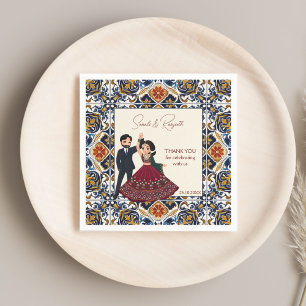 Mehndi and sangeet Indian wedding personalised Napkin