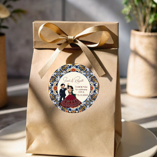 Mehndi and sangeet Indian wedding thank you favour Classic Round Sticker