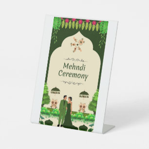 mehndi card pedestal sign
